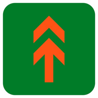 Düz yukarı ok vektör simgesi kare