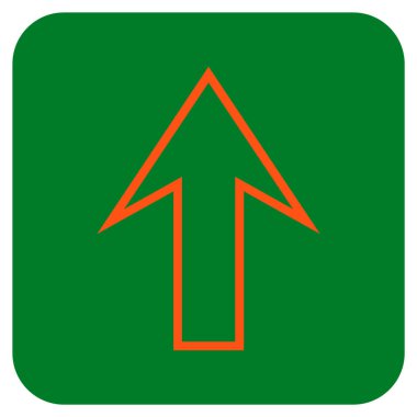 Düz yukarı ok vektör simgesi kare