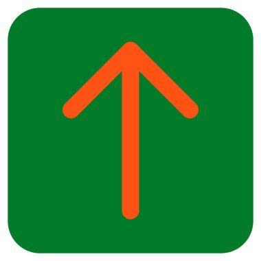 Düz yukarı ok vektör simgesi kare