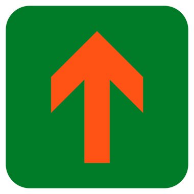 Düz yukarı ok vektör simgesi kare