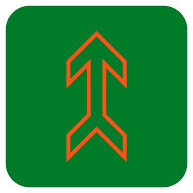 Düz yukarı ok vektör simgesi kare