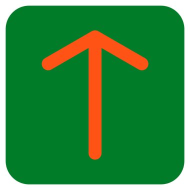 Düz yukarı ok vektör simgesi kare