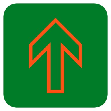 Düz yukarı ok vektör simgesi kare