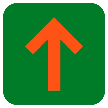 Düz yukarı ok vektör simgesi kare