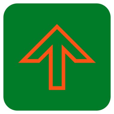 Düz yukarı ok vektör simgesi kare