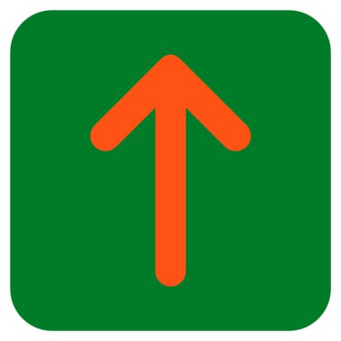 Düz yukarı ok vektör simgesi kare