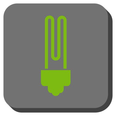 Floresan ampul yuvarlak kare vektör simgesi