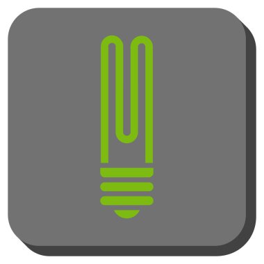 Floresan ampul yuvarlak kare vektör simgesi