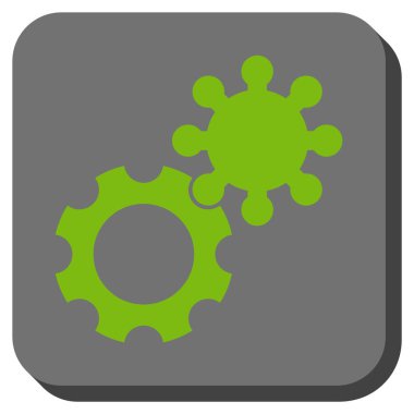 Gears'ı yuvarlak kare vektör simgesi