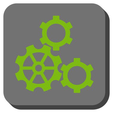 Gears'ı yuvarlak kare vektör simgesi