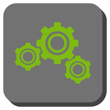 Gears'ı yuvarlak kare vektör simgesi