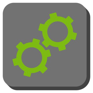 Gears'ı yuvarlak kare vektör simgesi