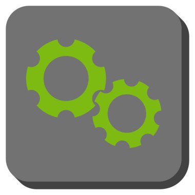 Gears'ı yuvarlak kare vektör simgesi