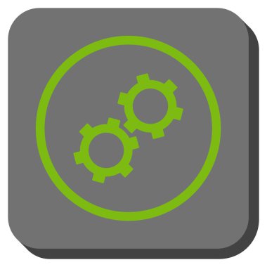 Gears'ı yuvarlak kare vektör simgesi
