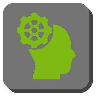 Kafa dişli yuvarlak kare vektör simgesi