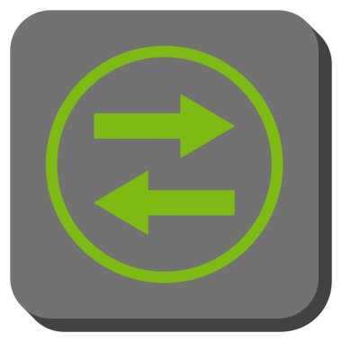 Yatay Çevir okları yuvarlak kare vektör simgesi