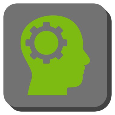 Akıl dişli yuvarlak kare vektör simgesi