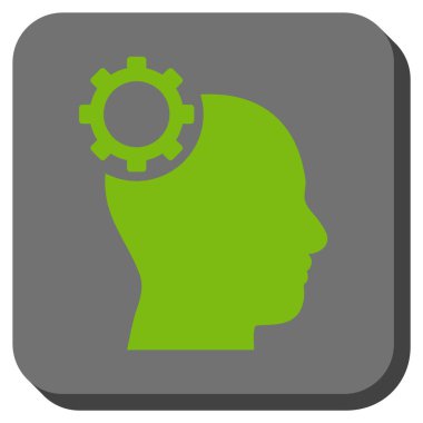 Akıl dişli yuvarlak kare vektör simgesi