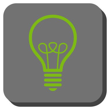 Lamba ampul yuvarlak kare vektör simgesi