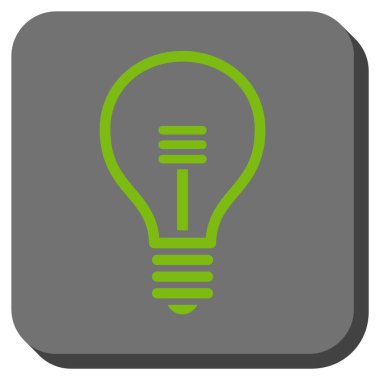 Lamba ampul yuvarlak kare vektör simgesi