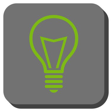 Lamba ampul yuvarlak kare vektör simgesi