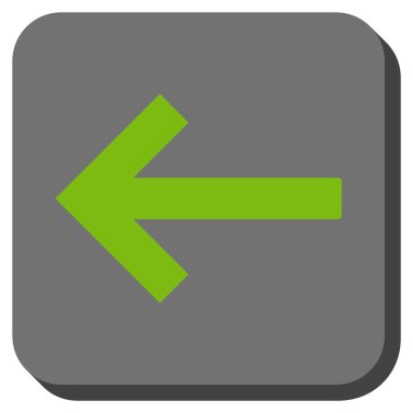 Sol ok yuvarlak kare vektör simgesi