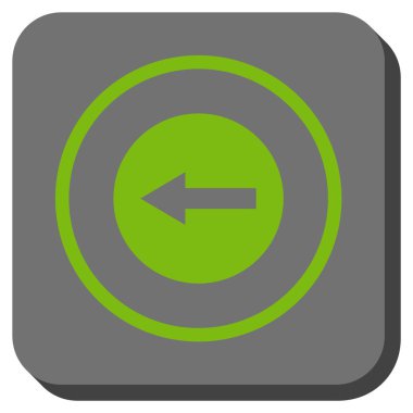 Sol yönlü ok yuvarlak kare vektör simgesi