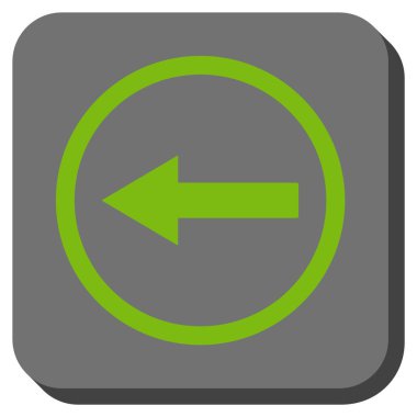 Sol yönlü ok yuvarlak kare vektör simgesi