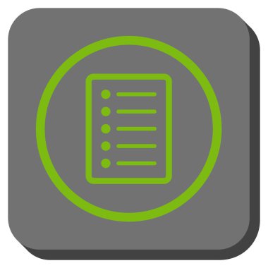 Liste sayfası yuvarlak kare vektör simgesi