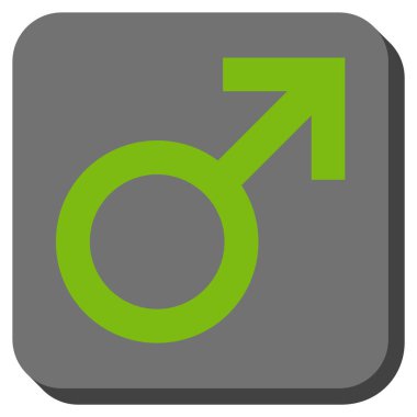 Erkek sembolü kare vektör simge yuvarlak