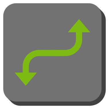 Tam tersi kavisli ok yuvarlatılmış kare vektör simgesi