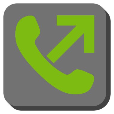 Çağrı giden yuvarlak kare vektör simgesi