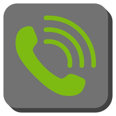 Telefon görüşmesi yuvarlak kare vektör simgesi