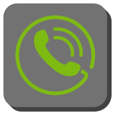 Telefon görüşmesi yuvarlak kare vektör simgesi