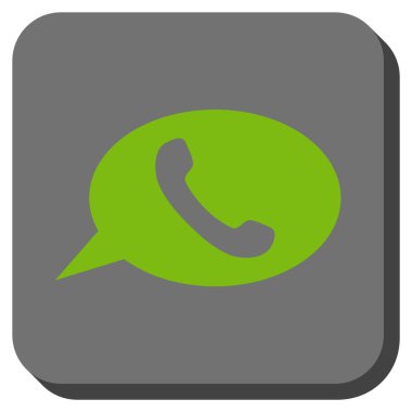 Telefon mesajı yuvarlak kare vektör simgesi