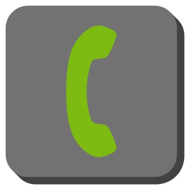 Telefon alıcı yuvarlak kare vektör simgesi