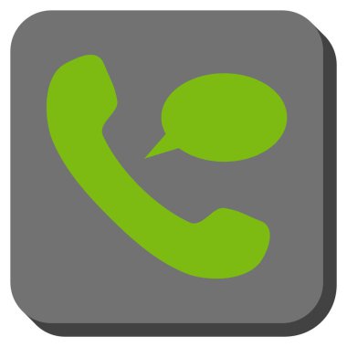 Telefon mesajı yuvarlak kare vektör simgesi