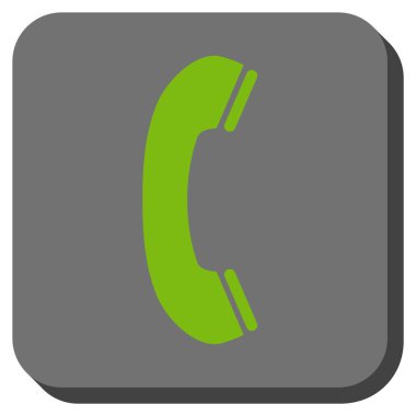 Telefon alıcı yuvarlak kare vektör simgesi