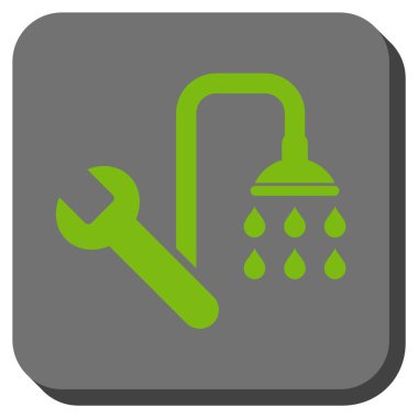 Sıhhi tesisat yuvarlak kare vektör simgesi