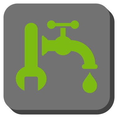 Sıhhi tesisat yuvarlak kare vektör simgesi