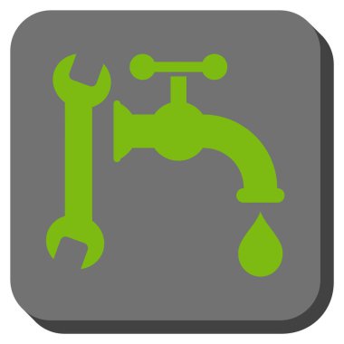 Sıhhi tesisat yuvarlak kare vektör simgesi