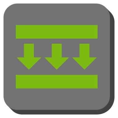 Basıncı aşağı yuvarlatılmış kare vektör simgesi