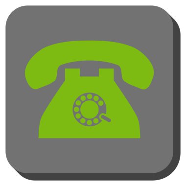 Nabız telefon yuvarlak kare vektör simgesi