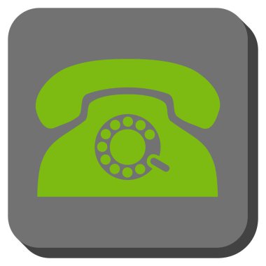 Nabız telefon yuvarlak kare vektör simgesi