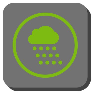 Yağmur bulutu yuvarlak kare vektör simgesi