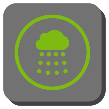 Yağmur bulutu yuvarlak kare vektör simgesi