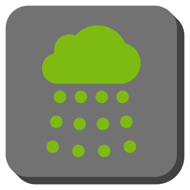 Yağmur bulutu yuvarlak kare vektör simgesi