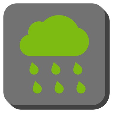 Yağmur bulutu yuvarlak kare vektör simgesi