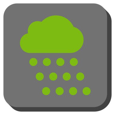 Yağmur bulutu yuvarlak kare vektör simgesi