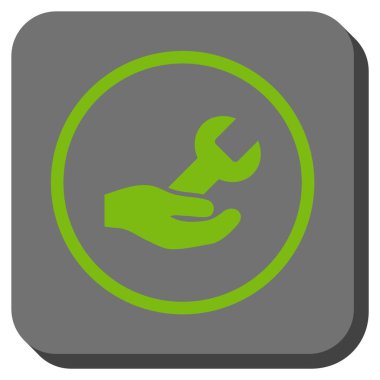 Hizmet yuvarlak kare vektör simge onarmak